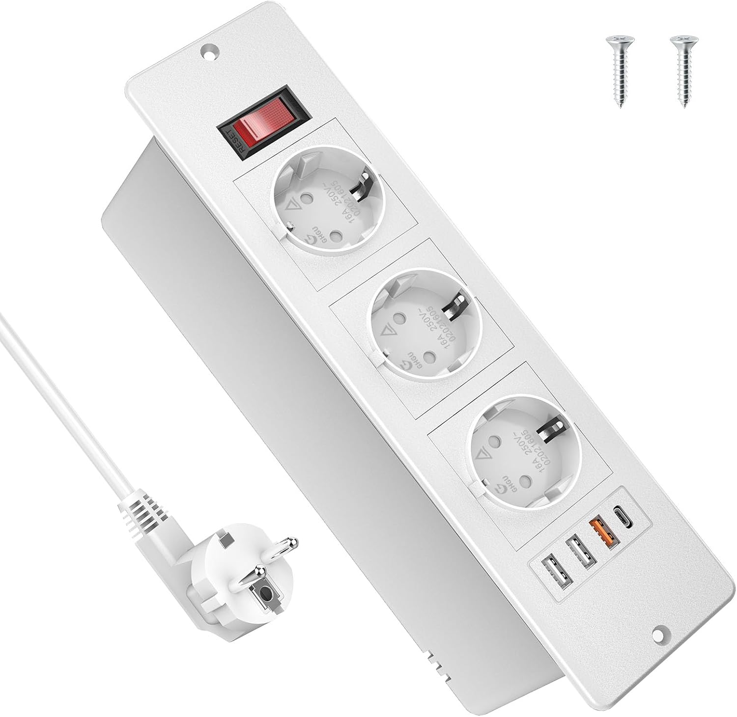 Built-in Socket with USB C PD20W, Table Socket, Multiple Socket, 3 Com ...